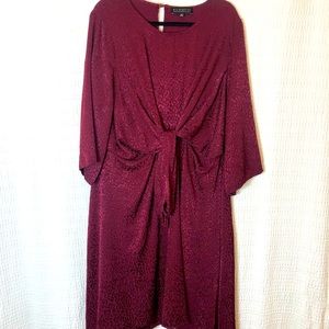 Eloquii faux wrap burgundy dress